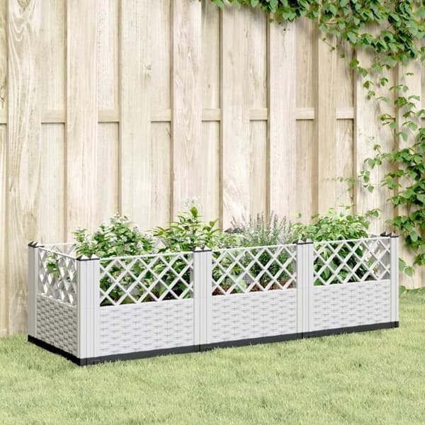 Jardinière - MAISON EXCLUSIVE - Med pinde - 123,5x43,5x43,5 cm - Hvid - Modulerbart rattanlook Vit