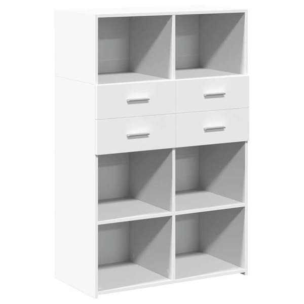 Maison Exclusive - Buffé hög vit 80x42,5x124 cm ingenjörsträ