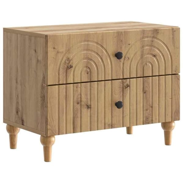 Maison Exclusive - Håndlavet natbord i egetræ 62 x 34,5 x 48 cm