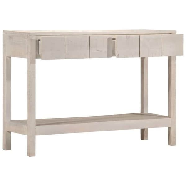 Maison Exclusive - Hvid konsolbord 110x35x75 cm i solid mangotræ