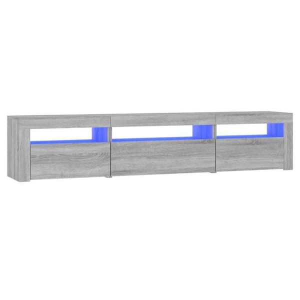 Maison Exclusive - TV-møbel med LED-lys Sonoma grå 195x35x40 cm