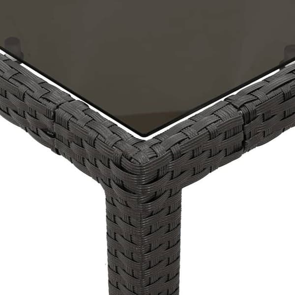 Maison Exclusive - Trädgårds matsalsset med kuddar 7 delar Svart flätad resin