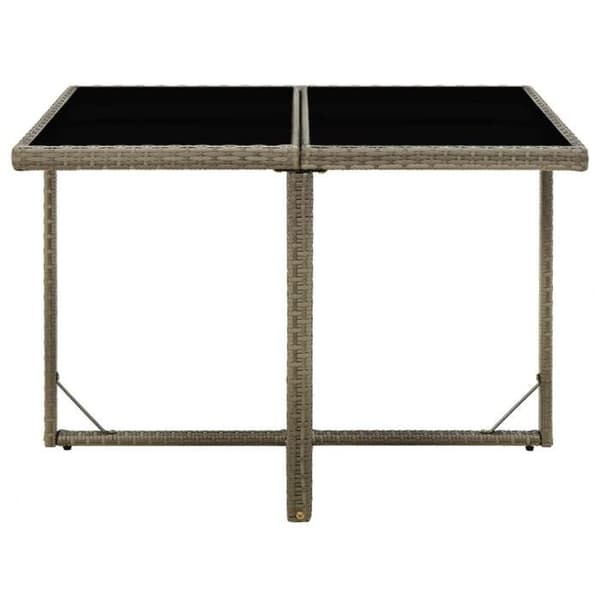 Maison Exclusive - Trädgårdsbord Grå 109x107x74 cm Flätad resin och glas