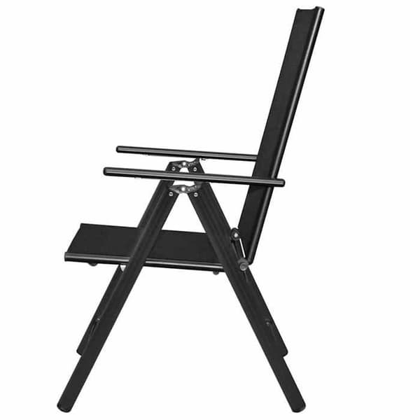 Maison Exclusive - Fällbara stolar, set om 4, aluminium och textilén svart Svart