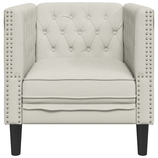 Maison Exclusive - Chesterfield lænestol i cremevelour