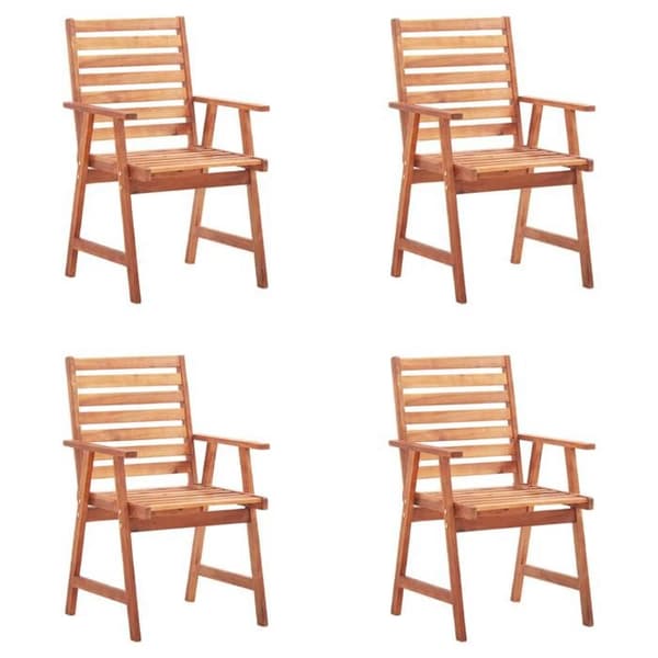 Maison Exclusive - Utomhusmatstolar set om 4 med kuddar i massiv akacia