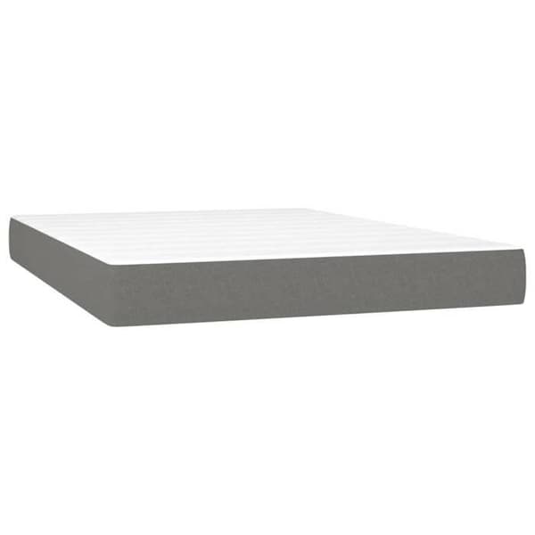 Maison Exclusive - Seng med lameller madras LED Mørkegrå 140x190 cm Stof