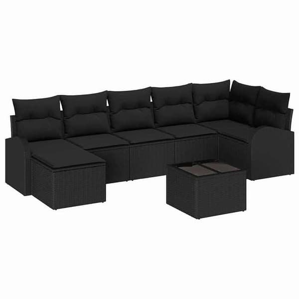 Maison Exclusive - 8 osan musta puutarhakalustesarja