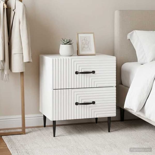 Maison Exclusive - Natbord 2 dele Hvid glans 43 x 34,5 x 47,5 cm