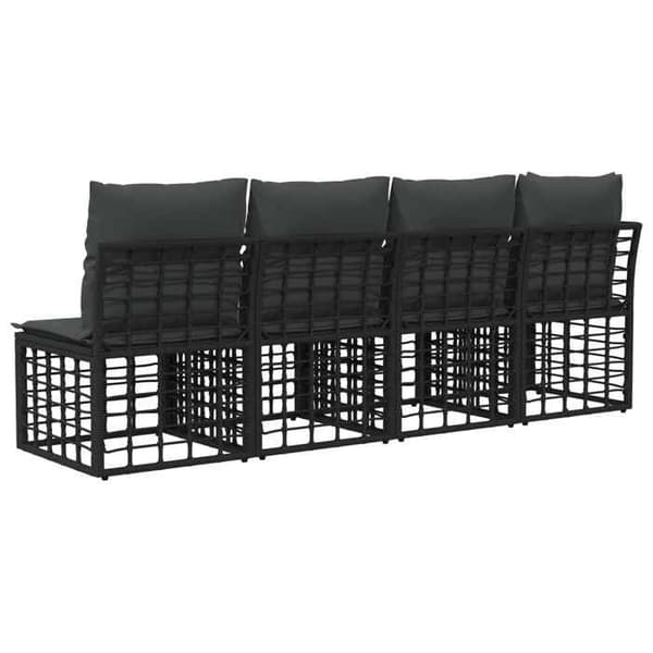 Modulær have-sofa - EKSKLUSIV HUS - 4 pladser (venstre armlæn) - Poly rattan & stål - Lynlås puder