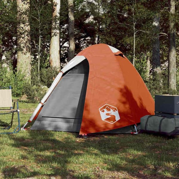 Maison Exclusive - 2-personers grå og orange vandtæt campingdome