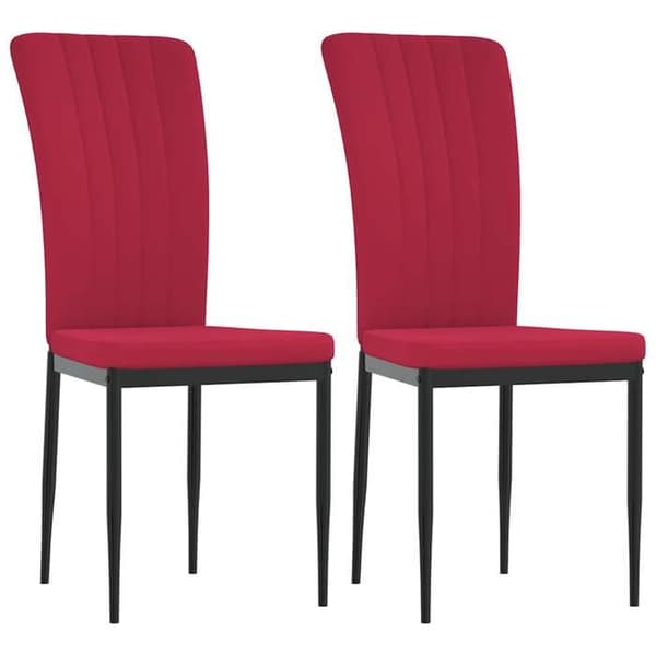 Maison Exclusive - Matstolar set om 2 Röd vinröd Sammet