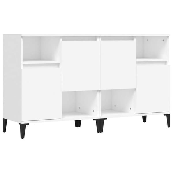 Maison Exclusive - Buffeter 2 stk hvid 60x35x70 cm ingeniørtræ
