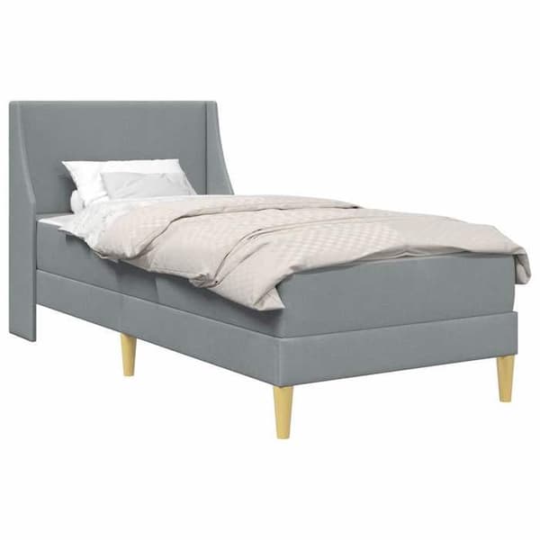 Maison Exclusive - Sängram med madrass Ljusgrå 100 x 200 cm Polyester