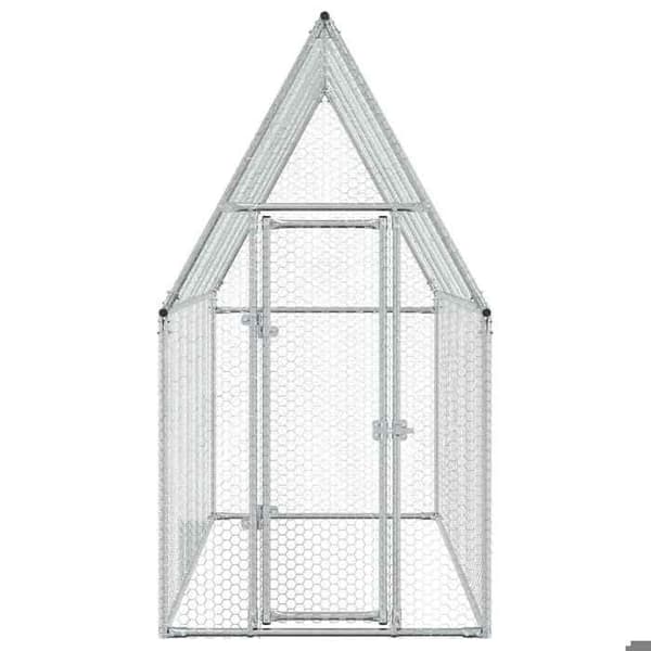 Maison Exclusive - Silverfärgad hönsgård 200x100x190 cm galvaniserat stål Silver