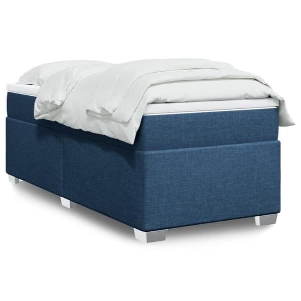 Maison Exclusive - Sengestel med springmadras Blå 90x200 cm Stof