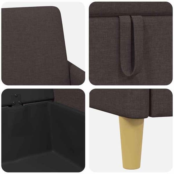 Maison Exclusive - Soffa med förvaring 2 st Marron foncé Polyester
