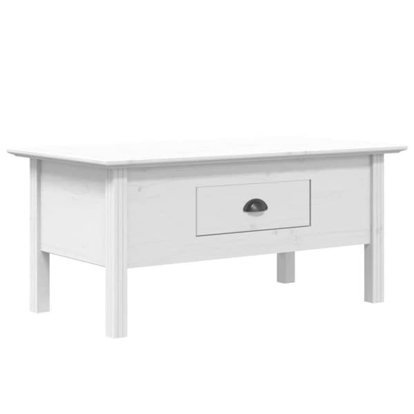 Maison Exclusive - BODO valkoinen sohvapöytä 100x55x46 cm massiivipuusta Vit