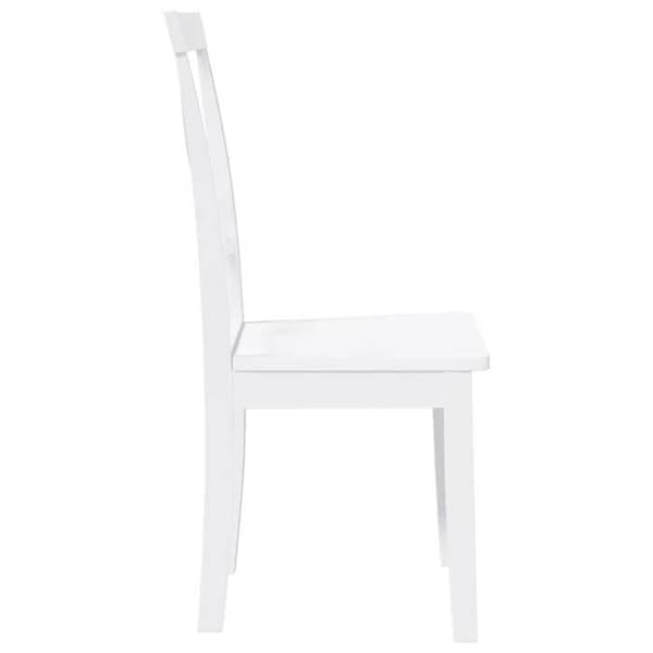 Maison Exclusive - Matstolar 2 st vit massiv gummiträ