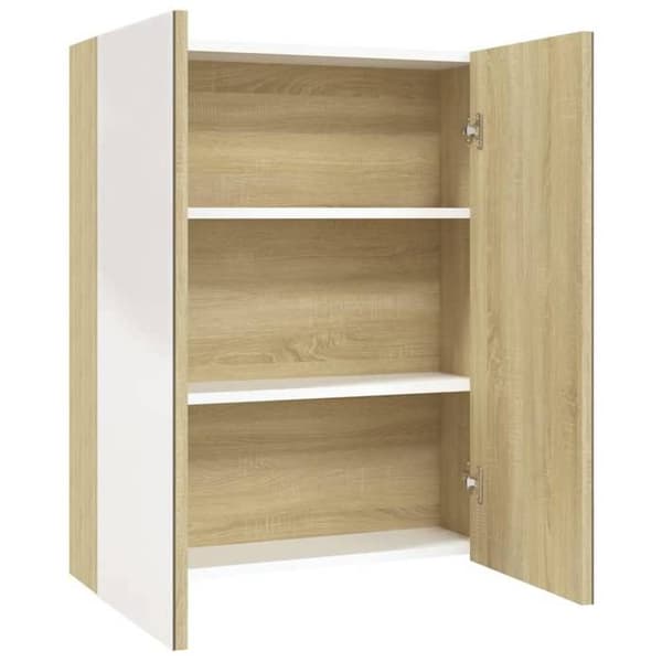 Maison Exclusive - Spegelskåp för badrum 60x15x75cm MDF Vit och ek