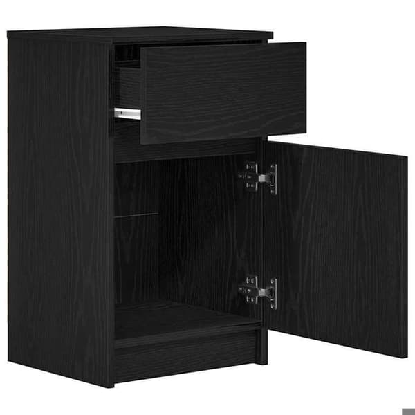 Maison Exclusive - Sort natbord 39x35x65 cm ingeniørtræ
