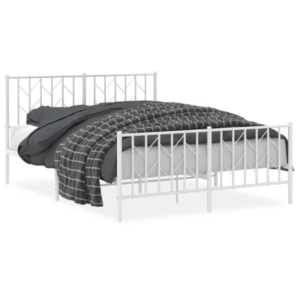 Sengestel - EKSKLUSIV HUS - Klassisk - Metal - Hvid - 140x190 cm Vit