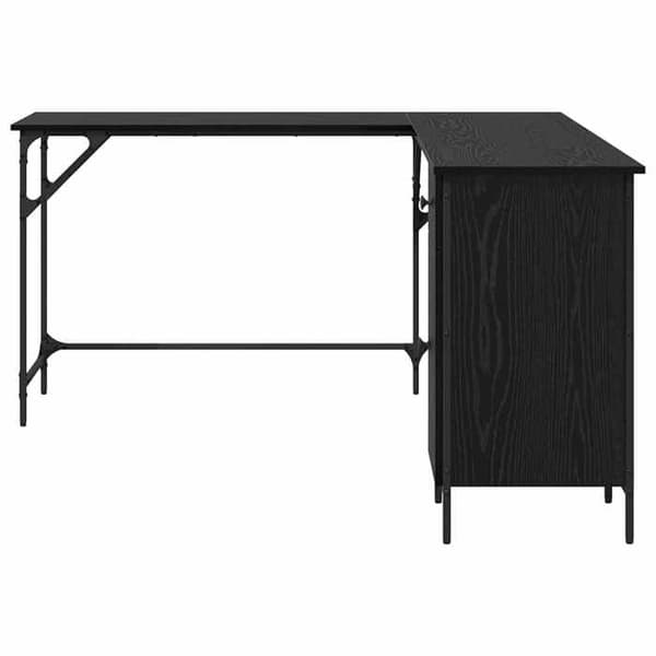 Maison Exclusive - Kontor Sort egetræ Ingeniørtræ 141 x 141 x 75 cm svart ek