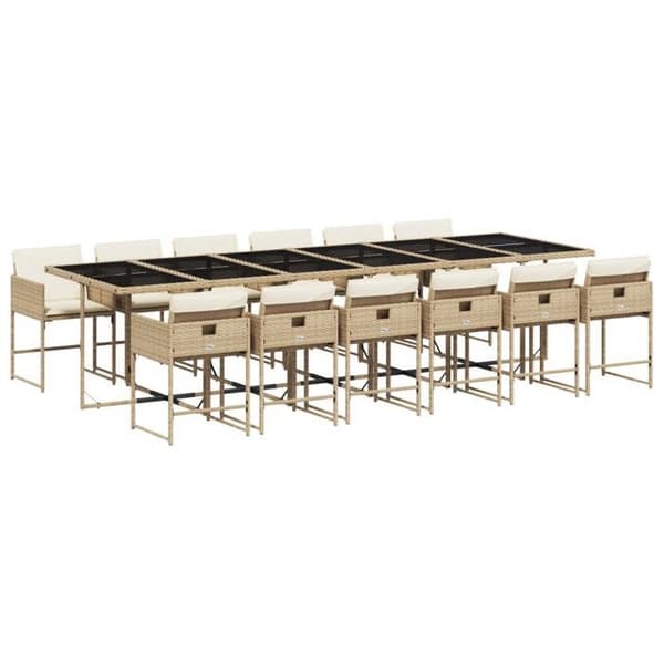 Maison Exclusive - Puutarhakalusteryhmä ja tyynyt 13 kpl beige beige