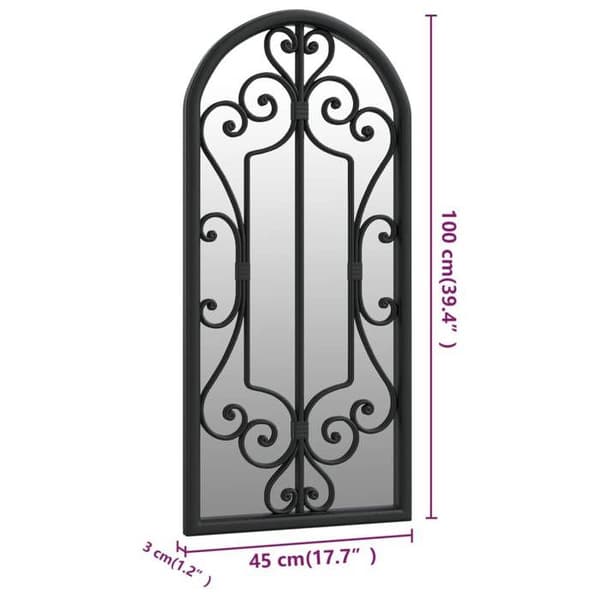 Maison Exclusive - Musta Peili 100x45 cm Rautaa sisäkäyttöön