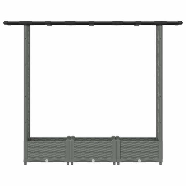 Maison Exclusive - Høj Seng med Gitter og Lys Grå Tag 164 x 40 x 121 cm PP