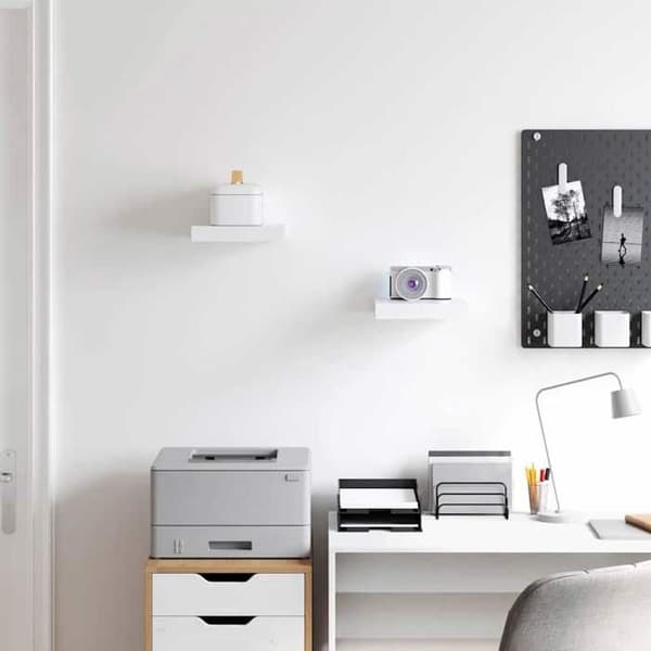 Maison Exclusive - Kelluvat seinähyllyt 2 kpl valkoinen 23x23,5x3,8 cm MDF Vit
