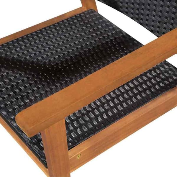 Maison Exclusive - Utomhusmatgrupp 5 delar Flätad resin Svart brun