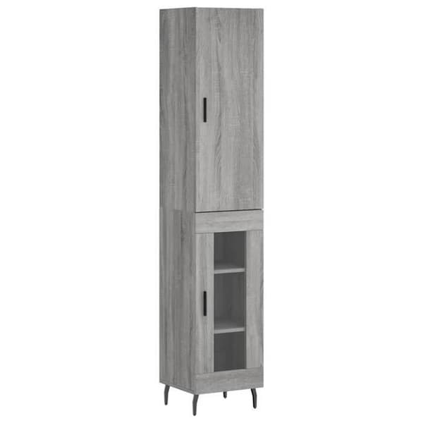 Maison Exclusive - Høj buffet Sonoma grå 34,5x34x180 cm Ingeniørtræ Sonoma grå