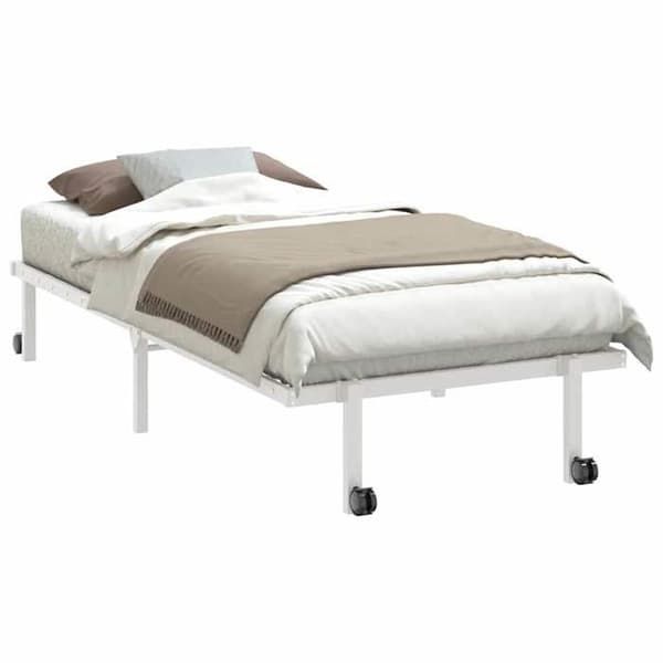 Maison Exclusive - Sengebund uden madras, foldbar hvid 90x190 cm stål