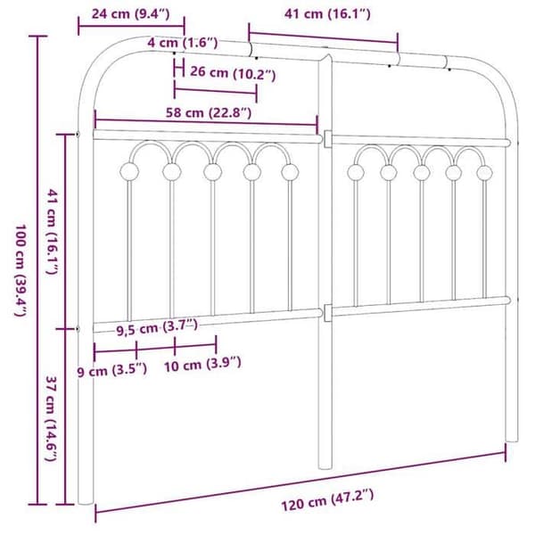 Maison Exclusive - Ersättningssänggavel i vit metall 120 cm Vit