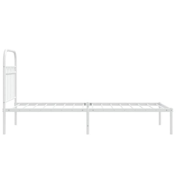 Sengestel - EKSKLUSIV HUS - 75 x 190 cm - Metal - Hvid - Lamelseng Vit