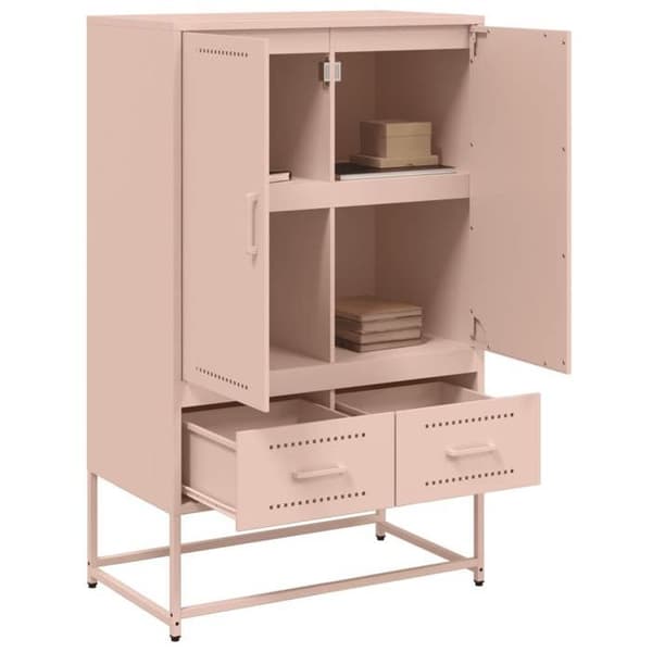 Maison Exclusive - Buffé hög rosa 68x39x111,5 cm stål