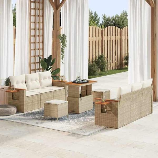 Maison Exclusive - 11-delars trädgårdsoff-set 8-sits
