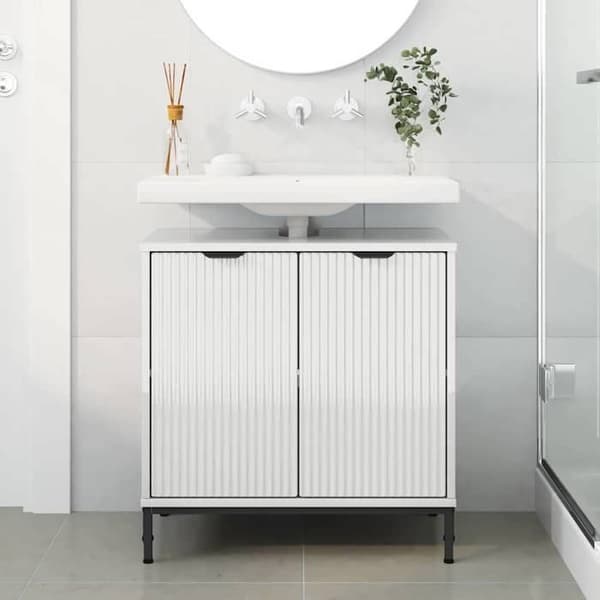 Maison Exclusive - Blank vit badrumsmöbel med handfat