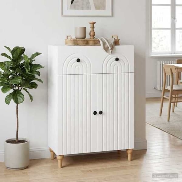 Maison Exclusive - Buffé Vit 66 x 34,5 x 90 cm Ingenjörsträ Vit