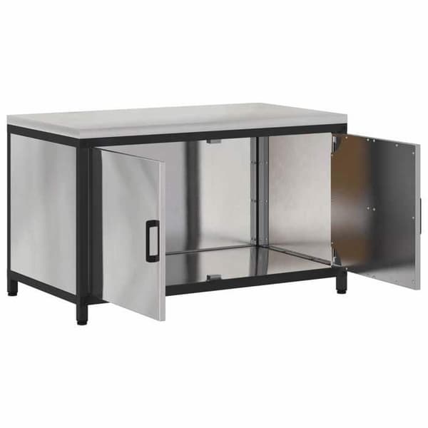 Köksförvaringsmöbel - EXKLUSIVT HEM - HATTEM - Silver - 90x50x53 cm - Stålstruktur