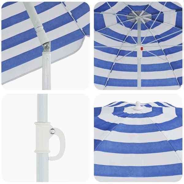 Maison Exclusive - Haveparasol 240 cm polyester 170T Blå og Hvid