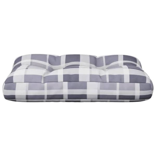 Maison Exclusive - Pude af palle med grå tern 60x40x12 cm stof