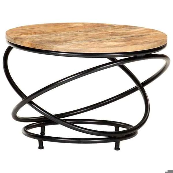 Maison Exclusive - Sort sofabord 60x60x40 cm i rå mangotræ