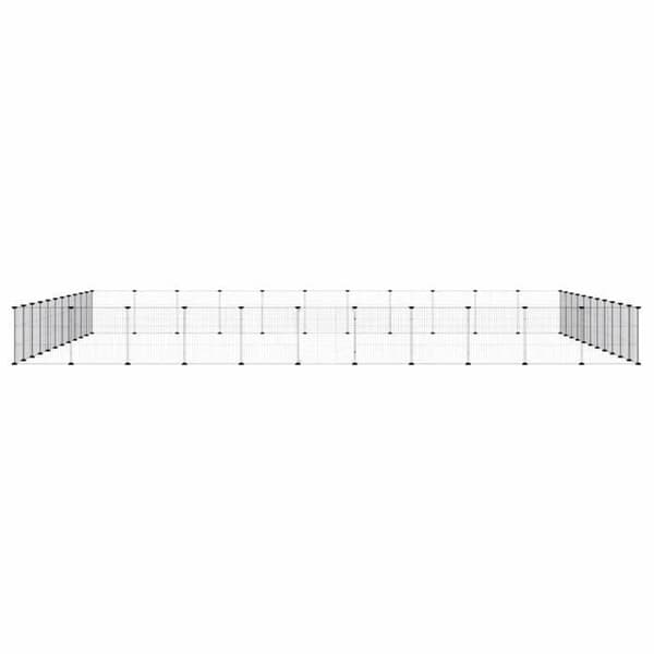 Maison Exclusive - Kæledyrbur med 44 paneler og dør Sort 385x385x35 cm