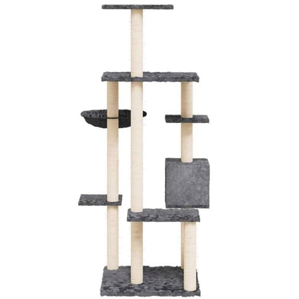 Kattetræ - Eksklusivt hus - Multi-niveau - Sisal - Mørkegrå 142 cm Mörkgrå