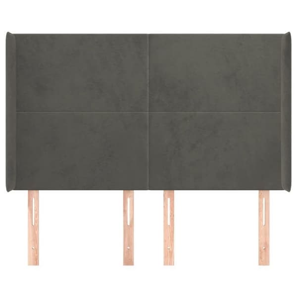 Maison Exclusive - Päätylevy korvilla Tummanharmaa 147x16x118/128 cm Sametti mörkgrå