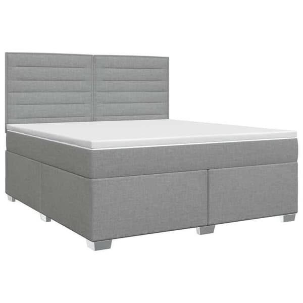Maison Exclusive - Boxspring säng med madrass Ljusgrå 160 x 200 cm Tyg