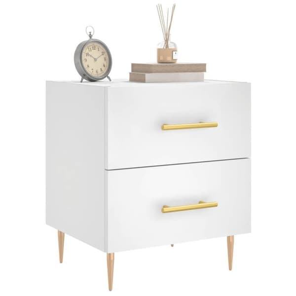Maison Exclusive - Sängbord vit 40x35x47,5 cm ingenjörsträ Vit