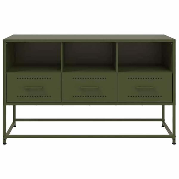 Maison Exclusive - TV-møbel olivengrøn 100,5x39x60,5 cm stål